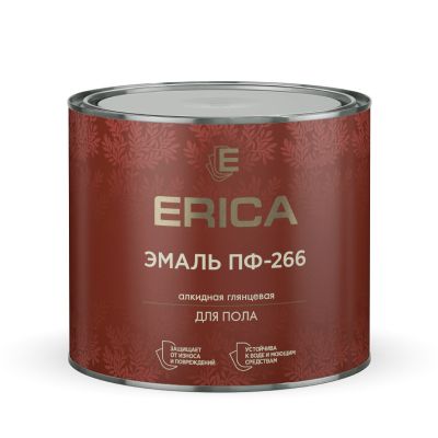 Эмаль ПФ-266 красно-коричневая,  1,8 кг, для пола, Erica, Ростовская обл.