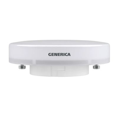 Лампа светодиодная GENERICA T80 (таблетка) 10 Вт GX53 6500К 1500 Лм (LL-T80-10-230-65-GX53-G)