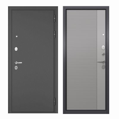 Дверь металлическая  TRUST MASS  9S-160  960 правая  (Графит букле/Эмаль светло-серая) "МАСТИНО" Россия