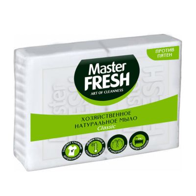 Мыло хозяйственное натуральное, белое " Master Fresh" 125гр. (1упак.-2шт) 6550
