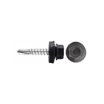 САМОРЕЗЫ ОКРАШ. RAL-7024 ДЛЯ КРОВЛИ 4,8*35 -250шт