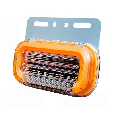 130-00-12 (SQ-7007-12) 59LED ФОНАРЬ ГАБАРИТНЫЙ (светодиодный, оранжевый, с неоновым маркерным светом, с нижней белой подсветкой, указатель поворота бегущий огонь) 12 В.