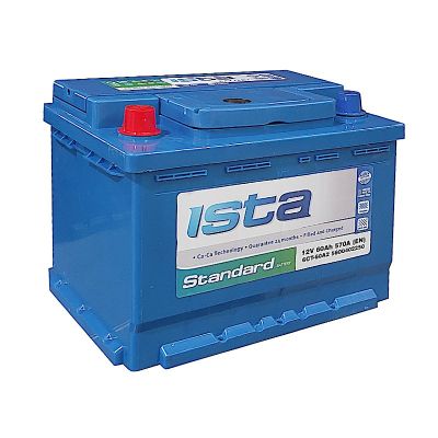 *Аккумулятор 6СТ-60  "ISTA Standart" (Премиум), зал. (Турция) (иста), (синий)*