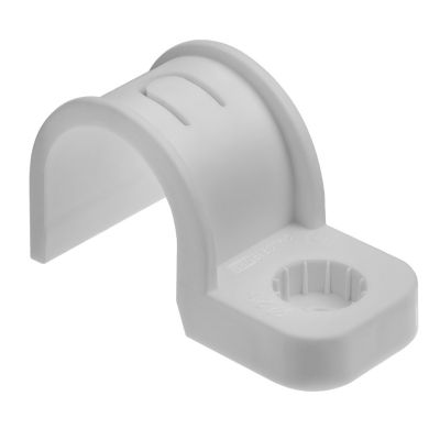 Крепеж-скоба для трубы 25 мм TDM (SQ0405-6003) односторонняя для прямого монтажа / под пистолет серая (50 шт)