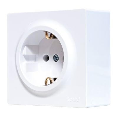 Розетка LETO 752-0200-122В 1-ая з/к белая о/у Lezard 