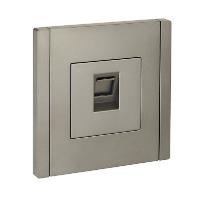 Розетка компьютерная RJ45 кат.5E FP532 сталь FORTE&PIANO IEK (FP-K10-1-K46)