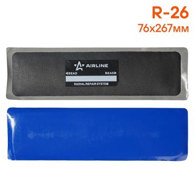 Пластырь кордовый, радиальный R-26 (76*267 мм) корд: 3 слоя (ATRK73) ("AIRLINE") для холодной вулканизации