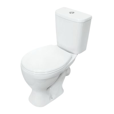 Унитаз-компакт  ФОРМАТ - Стандарт, WC.CC/Format 2-TM/WHT.G/S1, косой выпуск, однорежимная арматура, нижний  подвод, сиденье