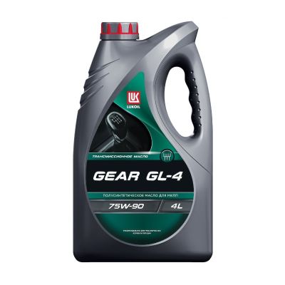 Масло трансмиссионное ЛУКОЙЛ GEAR GL-4 SAE 75W90, 4 л, GL-4 (ТМ-4), полусинтетическое, для МКПП