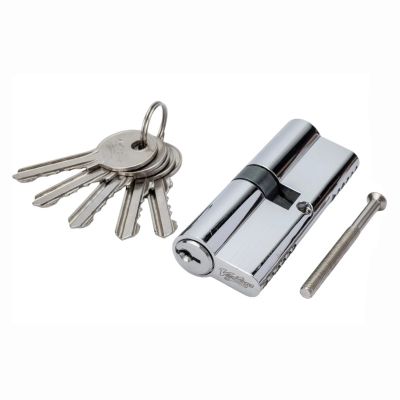 МЕХАНИЗМ ЦИЛИНДРОВЫЙ V80-5 CP (40*40) Английский ключ-ключ хром Vantage, Китай