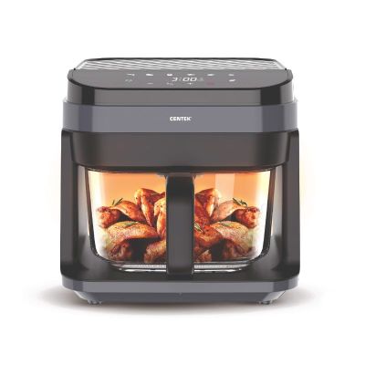 Аэрогриль CENTEK CT-3101, 5,5 л, 1350 Вт, сенсорное управление, решетка, прокладка, карбон. тэн