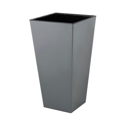 Горшок для цветов InGreen London CUBE 250х250х470 мм, 19,4 л, c дренажной вставкой IG780310026 вулканический серый