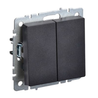 Выключатель BRITE 2КЛ 10А ВС10-2-0-БрЧ черный (без рамки) IEK (BR-V20-0-10-K02)