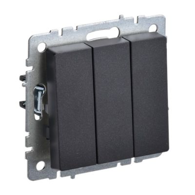 Выключатель BRITE 3КЛ 10А ВС10-3-0-БрЧ черный (без рамки) IEK (BR-V30-0-10-K02)