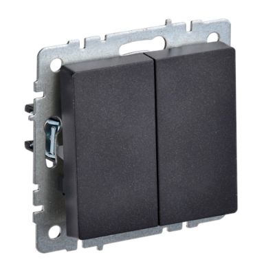 Выключатель BRITE 2КЛ проходной 10А ВС10-2-6-БрЧ черный (без рамки) IEK (BR-V22-0-10-K02)