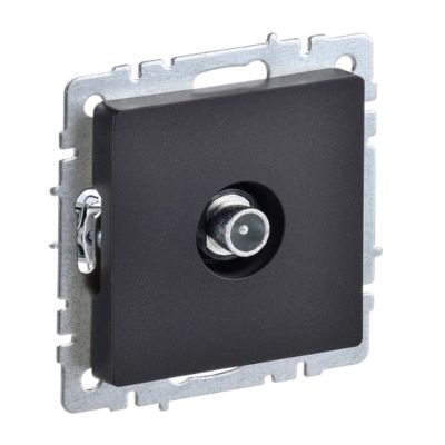 Розетка BRITE ТВ проходная РТВ10-0-БрЧ черный (без рамки) IEK (BR-A10-P-K02)