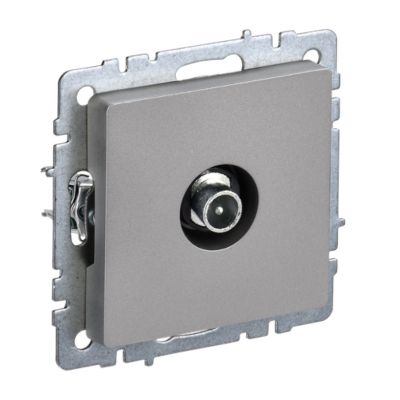 Розетка BRITE ТВ проходная РТВ10-0-БрС сталь (без рамки) IEK (BR-A10-P-K46)