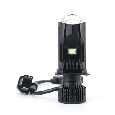 Автолампы LED Н4 (к-т 2 шт.) (серия BI-LED LENS) светодиодные с линзами, CANBUS, тип оптики: Рефлектор (12/24В., 60Вт., 3400Лм., 6500К белый) ("AIRLINE") (AEAR224)
