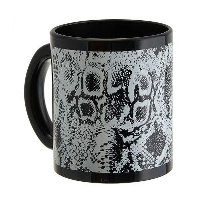 Кружка 300 мл 1208/DPP "Змеиная кожа" черный/белый СИМВОЛ ГОДА 2025