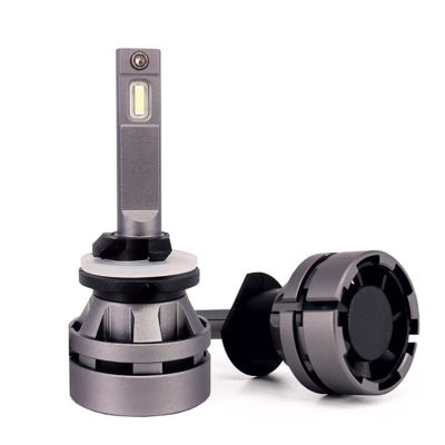 Автолампы LED Н27 (к-т 2 шт.) (серия PLUS) светодиодные, с вентилятором и радиатором, тип оптики: Рефлектор, Линза (12/24В., 28Вт., 2500Лм., 3000К желтый) ("AIRLINE") (AEAR128)