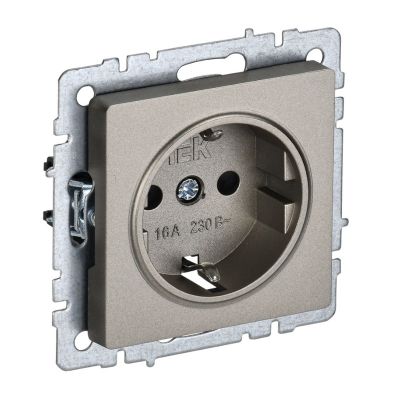 Розетка BRITE 1-я з/к 16А РС11-1-0-БрШ шампань (без рамки) IEK (BR-R11-16-K37)