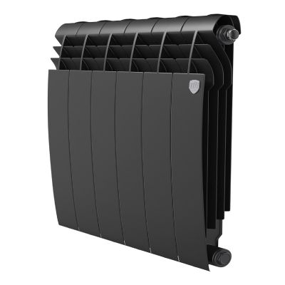 Радиатор биметаллический Royal Thermo Biliner Noir Sable/черный 500/100, 6 секц.