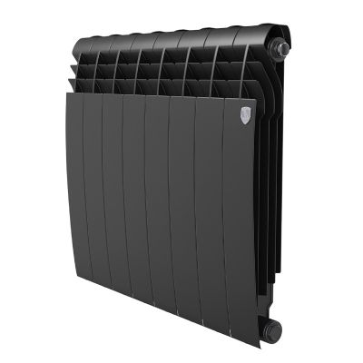 Радиатор биметаллический Royal Thermo Biliner Noir Sable/черный 500/100, 8 секц.