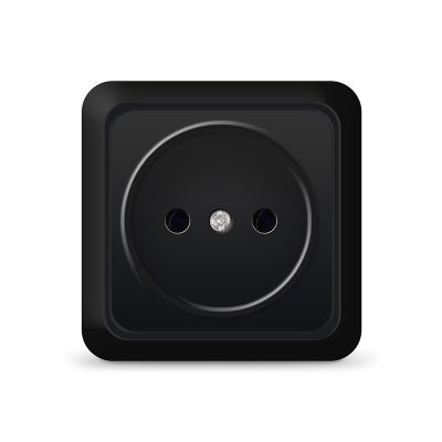 Розетка "ОЛИМП" (2224) 1-ая черная УНИВЕРСАЛ 