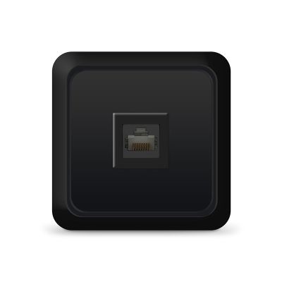 Розетка "ОЛИМП" (2226) 1-ая компьютерная RJ45 черная УНИВЕРСАЛ 