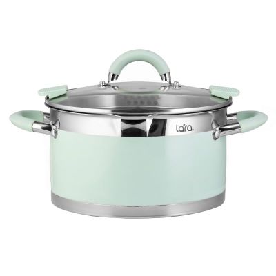 Кастрюля (нерж) 5,7 л (24х13 см) LARA серия MINT LR02-544