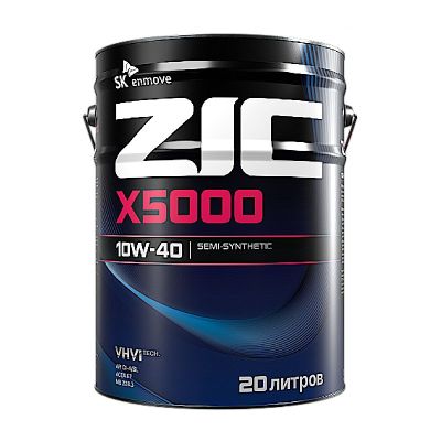 Масло моторное ZIC X5000 Diesel SAE 10W40, 20 л, API CI-4, полусинтетическое, (двиг. дизельный)