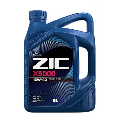 Масло моторное ZIC X5000 Diesel SAE 15W40, 6 л, API CI-4, полусинтетическое, (двиг. дизельный)
