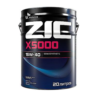 Масло моторное ZIC X5000 Diesel SAE 15W40, 20 л, API CI-4, полусинтетическое, (двиг. дизельный)