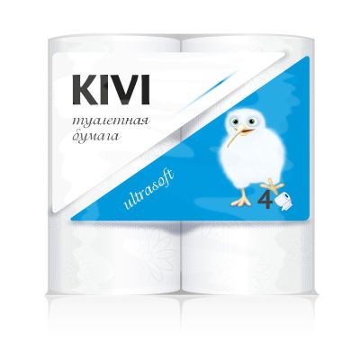 Туалетная бумага "KIVI" 2-х слойная (1упак.-4рул.) 