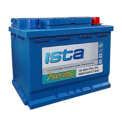 Аккумулятор 6СТ-60 R+ "ISTA 7 Series"  зал.обр.поляр. (Турция) (иста)