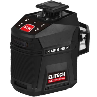 Лазерный нивелир (уровень) ELITECH  LN 12D GREEN Professional (360град.2 аккум.Li-on,кейс) Элитеч