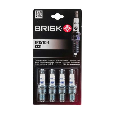 LR15TC-1 КОМПЛЕКТ СВЕЧЕЙ ЗАЖИГАНИЯ (4 шт.) "BRISK" EXTRA ДЛИННАЯ ЮБКА ВАЗ-1117,1118,1119,2104,2105,2107,2108,2109,21099,2110,2111,2112,2170,2171,2172,2190,2191,2192,2194,21214,2123 (двигатель 8-ми клапанный инжекторный, 1,0 мм., 3-х электродная, )