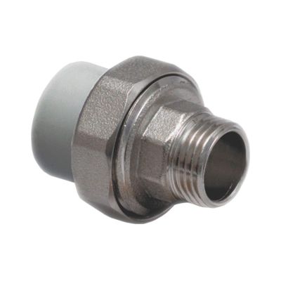 Муфта комбинированная разъемная PP-R D=32 мм x 1" НР, серый, Pro Aqua