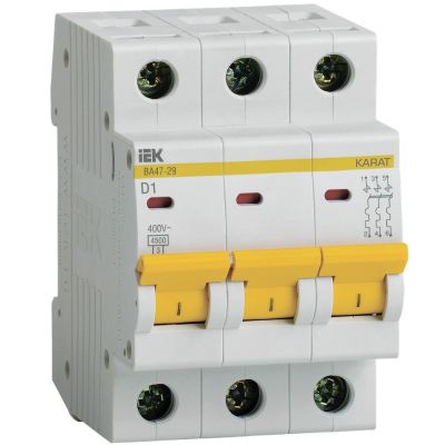 Автоматический выключатель ВА47-29 3P 1А 4,5кА х-ка D IEK (MVA20-3-001-D)