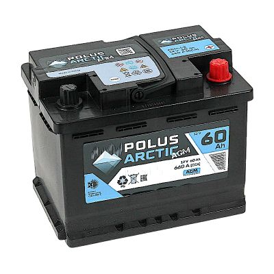 Аккумулятор 6СТ-60.0 R+ "POLUS ARCTIC AGM" зал. обр.поляр. (Китай)  (Полюс Арктик)