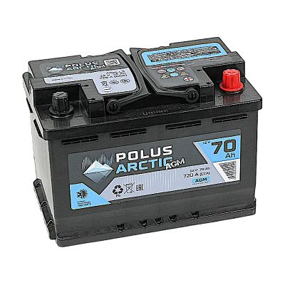 Аккумулятор 6СТ-70.0 R+ "POLUS ARCTIC AGM" зал. обр.поляр. (Китай)  (Полюс Арктик)