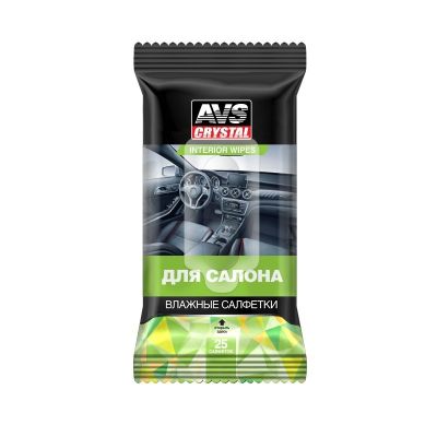 Салфетки влажные (к-т 25 шт.) для салона, панели и пластика, без разводов, ароматизированные ("AVS") "AVK-201" (A78102S) салфетка комплект