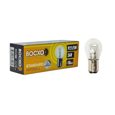 ЛАМПА (А24-21/5) (P21/5W 24 V "ВОСХОD" 84425) ГАБАРИТОВ, СТОП-СИГНАЛОВ (2-х контактная) 24В. 