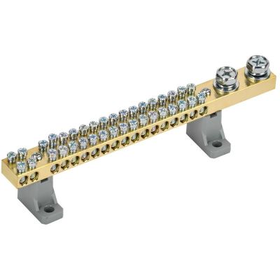 Шина N "ноль" на двух угловых изоляторах 200А ШНИ-10х18-36-L2-С IEK (YNN30-36-C2-K03)