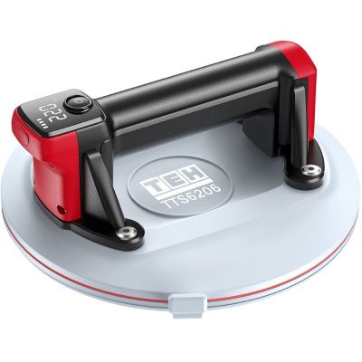 Аккумуляторная вакуумная присоска с манометром TEH TTS6206 (грузопод.220кг), для перемещения стекла, керамической плитки, каменных и мраморных плит и других гладких материалов