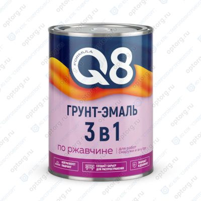 Грунт-эмаль 3 в 1 по ржавчине серая,  0,8 кг, Formula Q8 (Формула Q8), Ростовская обл.