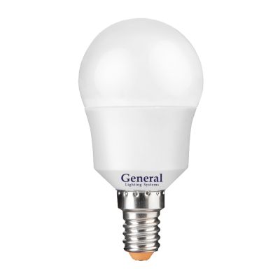 Лампа светодиодная General G45 (шар) 8 Вт E14 6500К 660 Лм матовая 220в (641100)