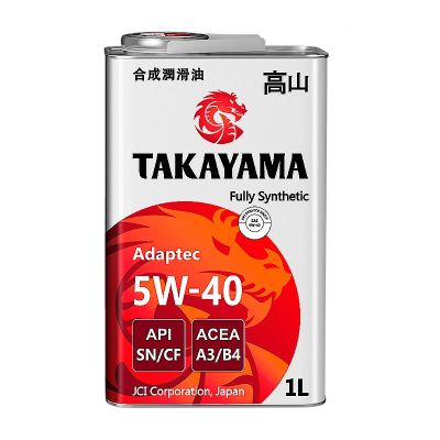 Масло моторное Takayama Adaptec (А3/В4) SAE 5W40, 1 л, API SN/CF, синтетическое, (метал. канистра)