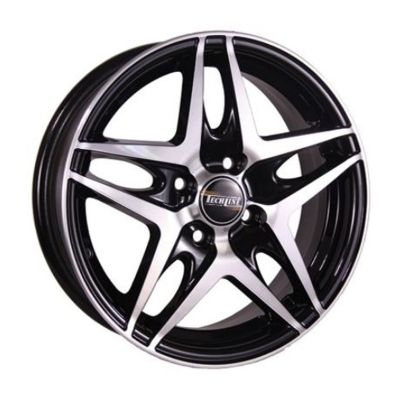 Диск литой Tech-Line 530 6,0Jx15 4/114,3 ET45 D56,6 BD (черный с полировкой), без крепежа, Россия