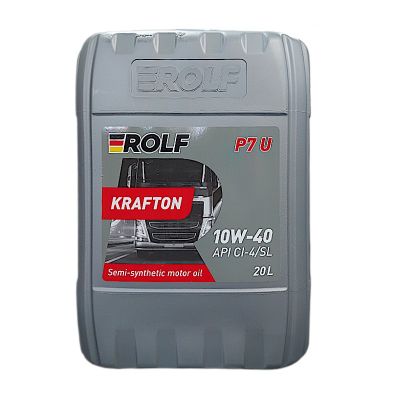 Масло моторное ROLF KRAFTON P7 U, (ACEA E7), SAE 10W40, 20 л, API CI-4, полусинтетическое, (двиг. турбодизельный)
